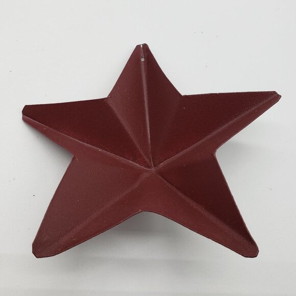 Burgundy Red Metal Wall or Hanging Christmas Tree 4 Star Ornament Set - Picture 8 of 8